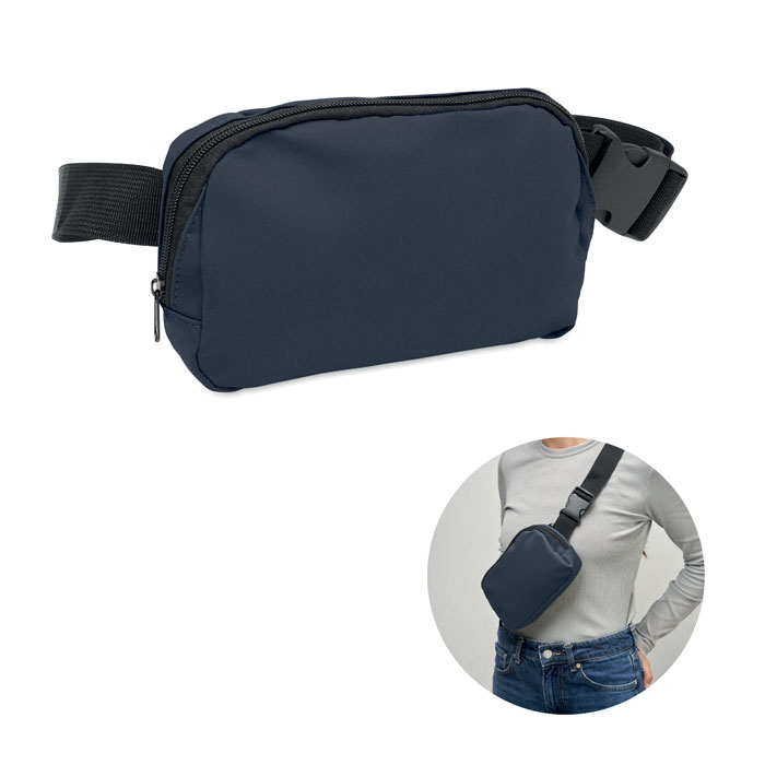 Sac banane à personnaliser PU et rPET Korovin Waist Bleu marine